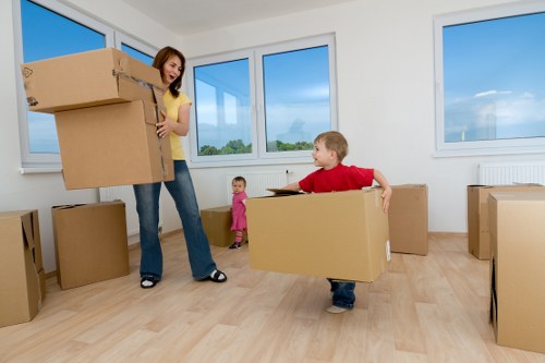 Removal van serving residential streets in Brondesbury